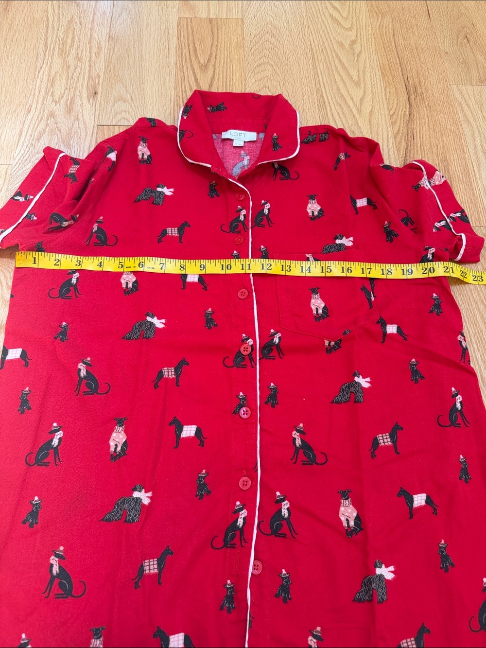 Loft red Dog print sleepwear set S/M. - Picture 8 of 13